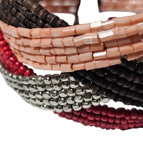 Elegant Ethnic Style Beaded Wrap Statement Bracelet Fashion Jewelry Women - Picture 3 of 5